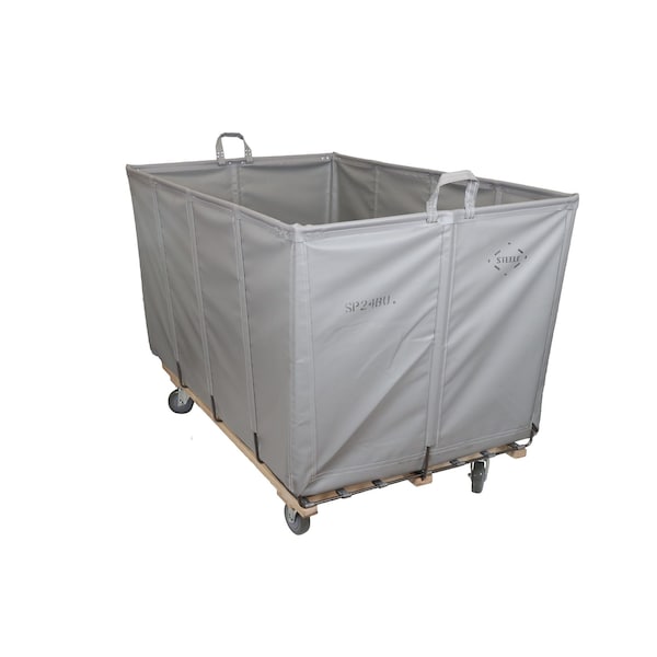 Steele Canvas Basket 24 BU Permanent Truck Grey Vinyl w/Grey Vinyl - 4in Casters 9624VGRYVGRYW4 - main